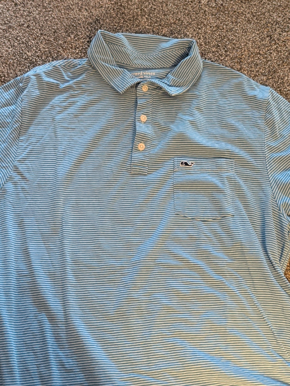 Vineyard Vines Light Blue & Darker Blue Striped Polo